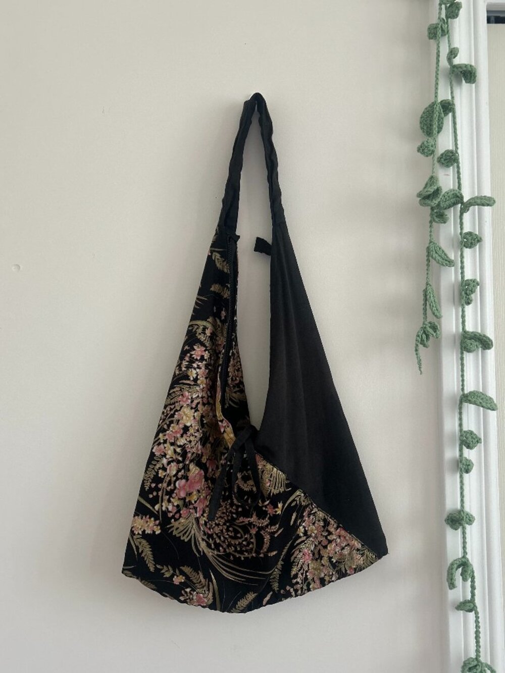 Multi-Color Floral Half and Half Tote Bag